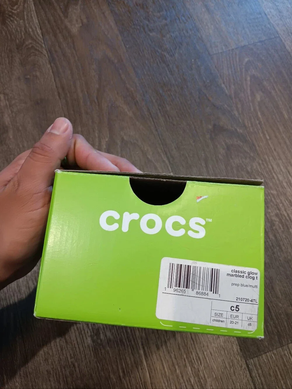Crocs Classic Glow Marbled Clog, Prep Blue/Multi - Toddler & Kids Sz C5